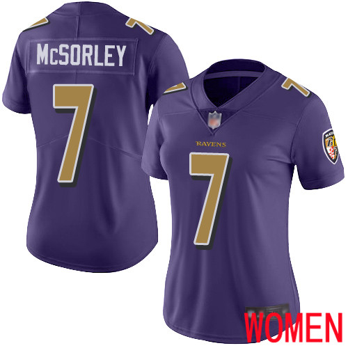 Baltimore Ravens Limited Purple Women Trace McSorley Jersey NFL Football #7 Rush Vapor Untouchable